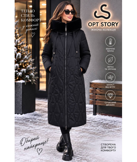 517#1 чорн. Куртка жіноча Caroles ВЕРБЛЮД  XL-6XL(105см) по 6