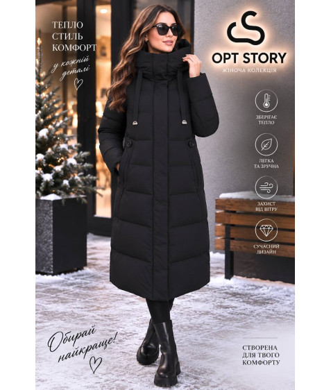 550#1 чорн. Куртка жіноча Caroles L-5XL (90см) по 6