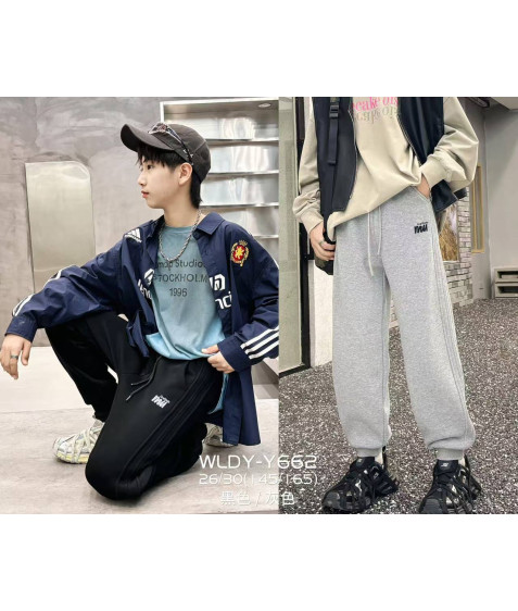 Y662 сір. Сп. штани дитячі ФЛІС 26-30 по 5