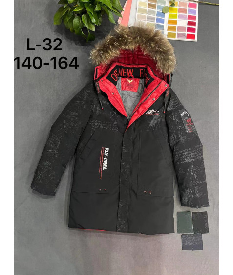 L-32 серый Куртка хлопчик 140-164 по 5