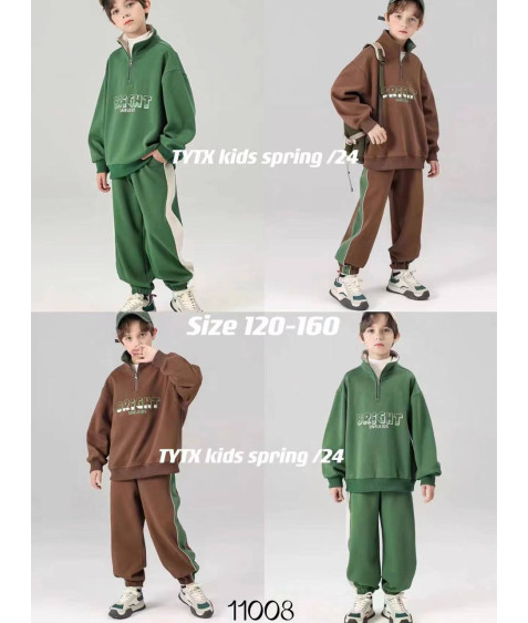 11008 зелен  Спорт костюм хлопчик 120-160 по 5