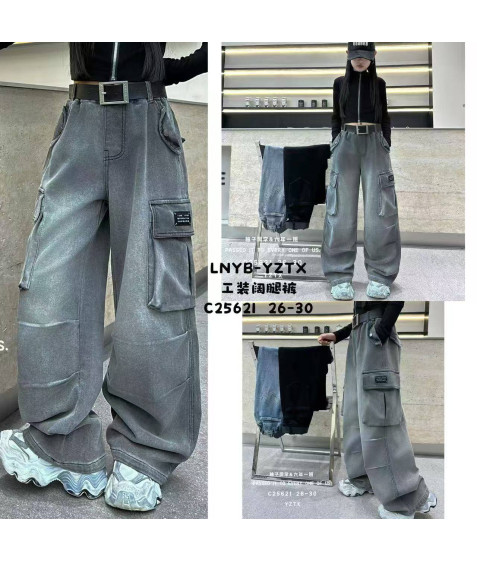 C25621 сір. Джинси дівчинка 26-30 по 5