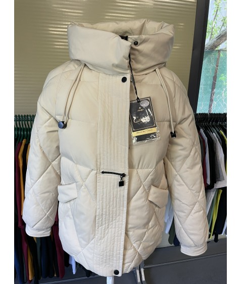 075#90 беж Куртка жіноча зима Calores L-5XL (65 см)  по 6шт