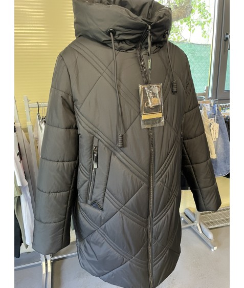 163#1 чорний Куртка жіноча зима Calores ВЕРБЛЮЖА ВОВНА  4XL-9XL (90 см) по 6шт