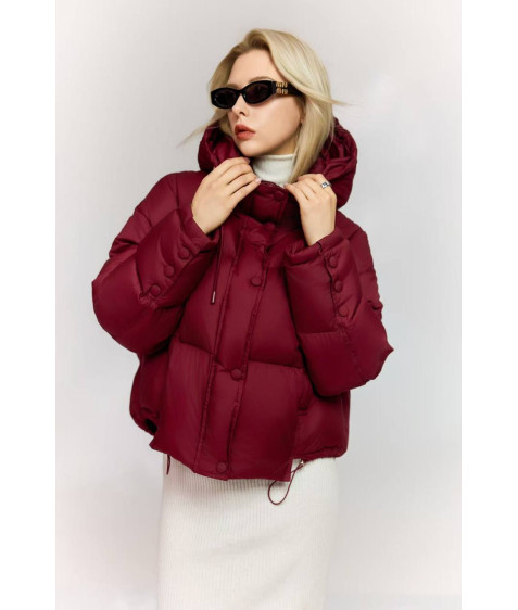 M25-495#1461 бордо Куртка жіноча OVERSIZE 42-44-46 по 3