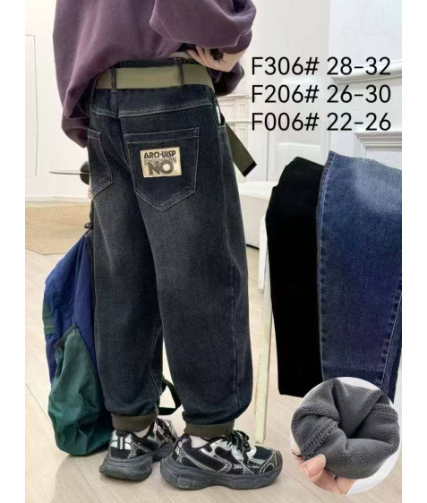 F206# чорн. Джинси дитячі ФЛІС 26-30 по 5